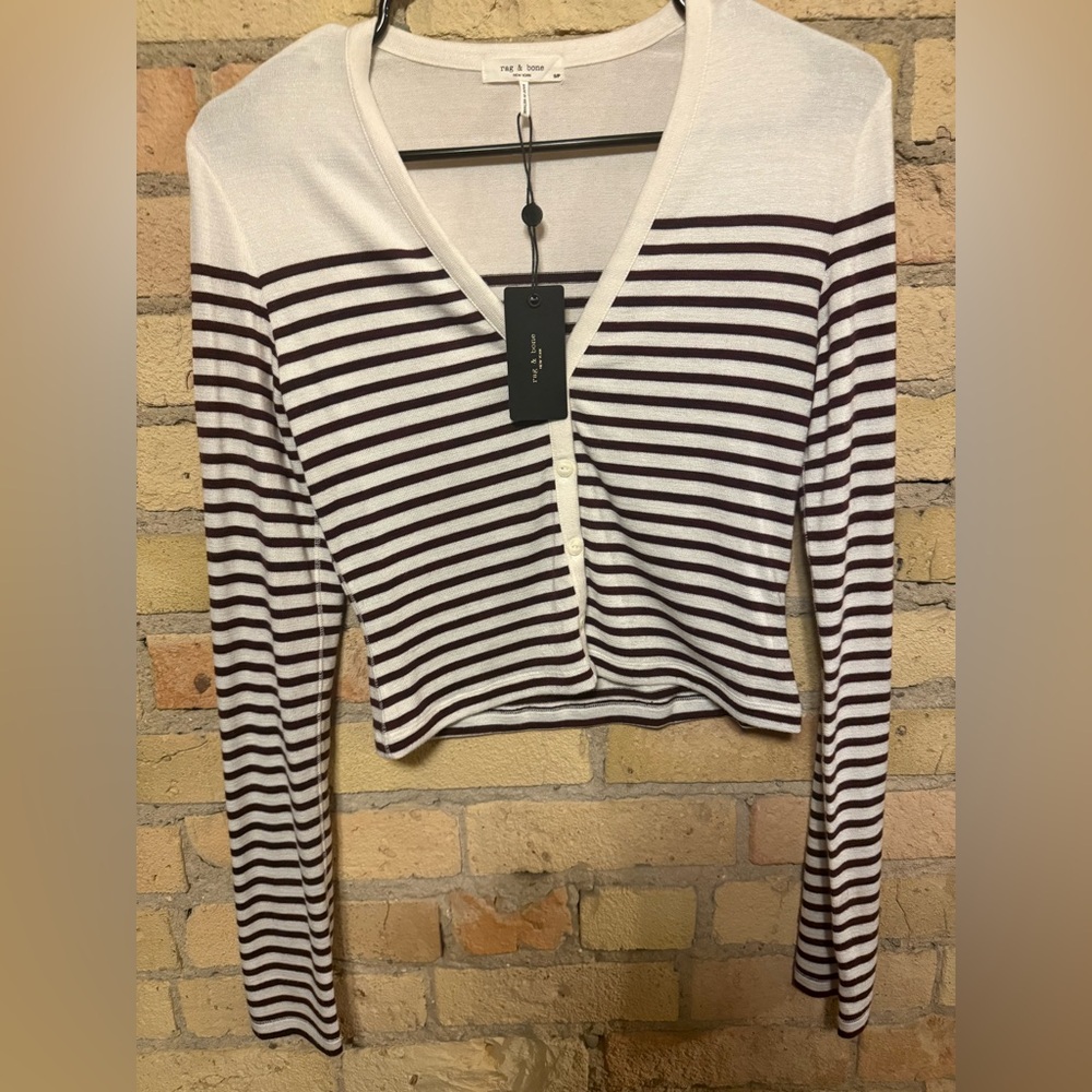 Rag & Bone The Knit Breton Stripe Cardigan